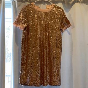 Rose gold sequin party dress!